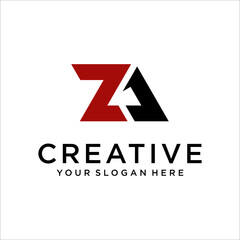 Abstract letter ZA logo. Creative Modern Letters Vector Icon Logo Illustration.