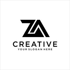 Abstract letter ZA logo. Creative Modern Letters Vector Icon Logo Illustration. - obrazy, fototapety, plakaty