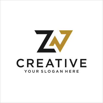 ZV Letter Logo Design Template Vector