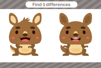 Find five differences of animal Education game for kids