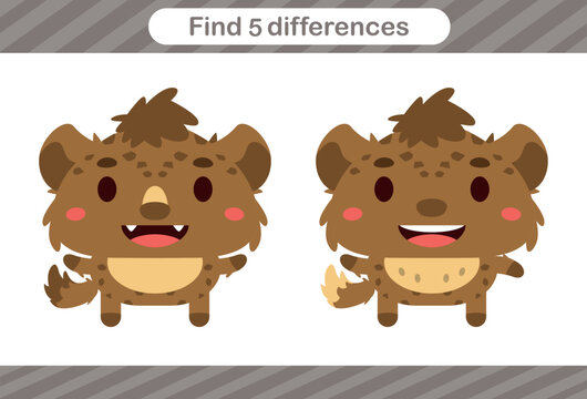 Find five differences of animal Education game for kids