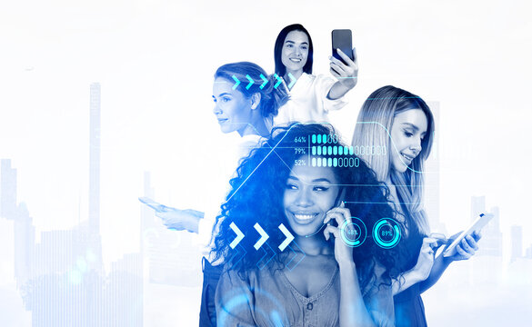 Business people work together having online conference call usin - Powered by Adobe