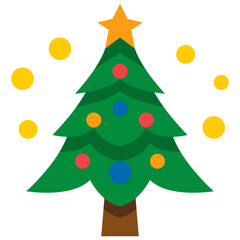 christmas tree flat icon