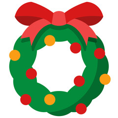 christmas wreath flat icon