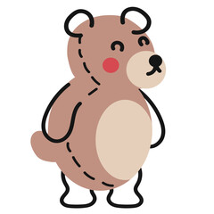 cute bear childish vector element