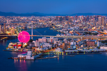 大阪咲洲庁舎コスモタワー展望台からの夜景