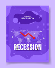recession financial country concept for template of banners, flyer, books, and magazine cover