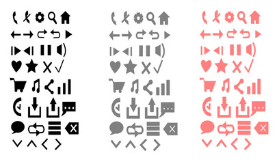 Three colored icons are used in ui app design.