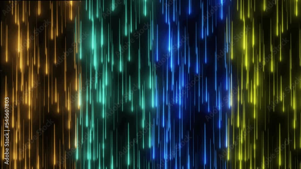 Poster four color glowing particle falling animation, particle falling rain with, glitter particle falling 