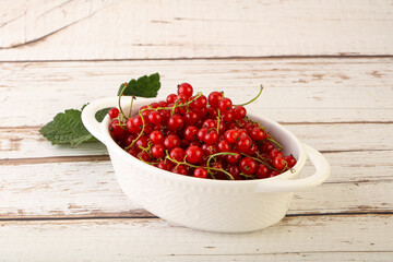 Ripe sweet organic red currant heap