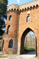 Fototapeta na wymiar an ancient castle gate in Brasshaat, Park De Mick, Belgium