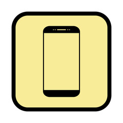 Mobile telephone symbol, smartphone icon button, chat web internet communication vector illustration