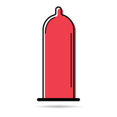 Condom icon shadow, health protection rubber symbol, preventation web sign design vector illustration