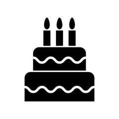Sweet cake icon, bakery dessert food symbol, happy birthday day graphic vector illustration