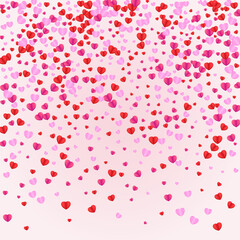 Red Confetti Background Pink Vector. Blank Backdrop Heart. Fond Sweetheart Pattern. Purple Confetti Birthday Frame. Lilac Decor Texture.