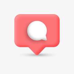 3d comment in speech bubble icon, chat bubbles background, social media notification icons, post reactions for social network, Chat message icons - Conversation chatting, 3d rendering, 3d illustration
