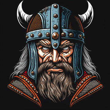 Viking warrior vector, logo. Generative AI