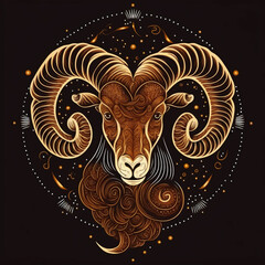Aries zodiac sign vector for design or logo. Generative AI