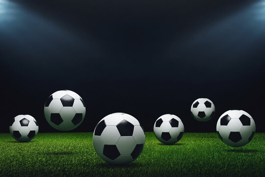 3D render soccer ball with dark background
