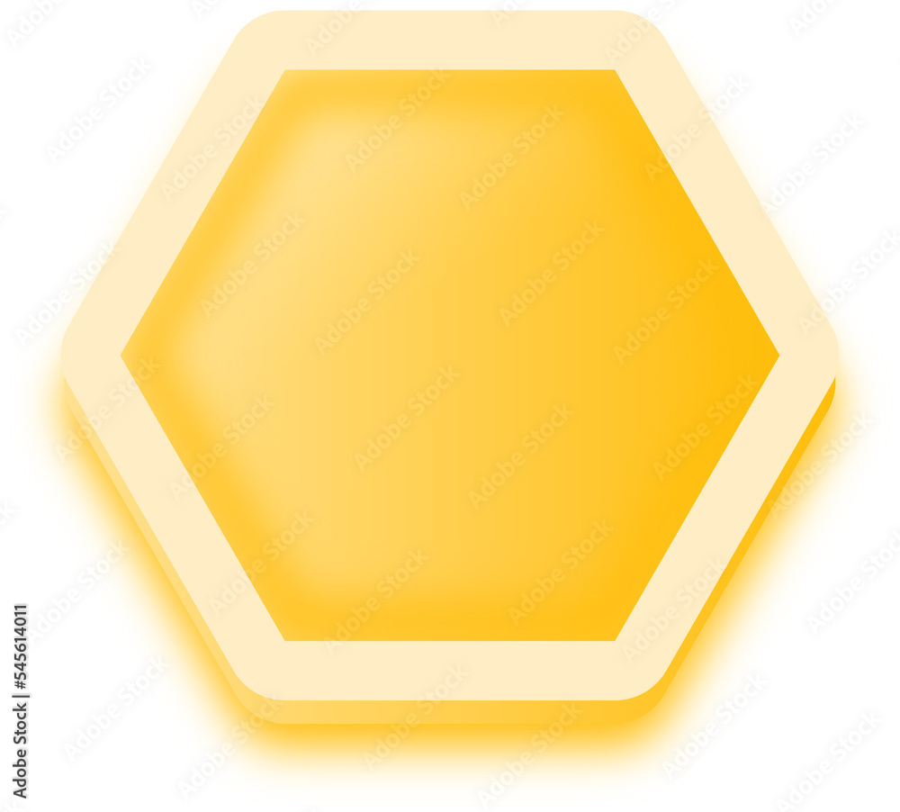 Poster polygon shape buttons in yellow colors. user interface element illustration.