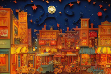 cardboard night city