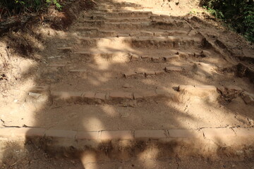 Ancient Stairs in sand stone texture background