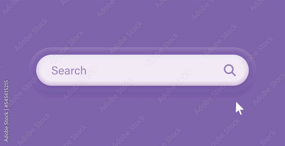 Poster search bar frame with magnifier icon, search boxes template for web page internet browser in 3d