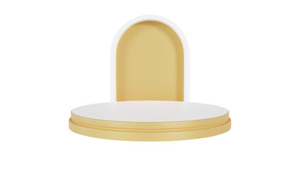 3d rendering podium display with gold color