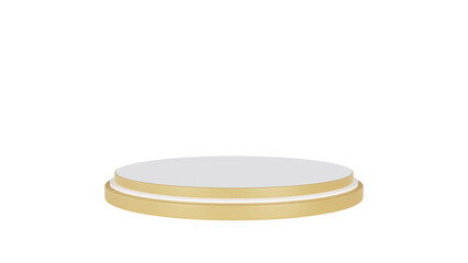 3d rendering podium display with gold color