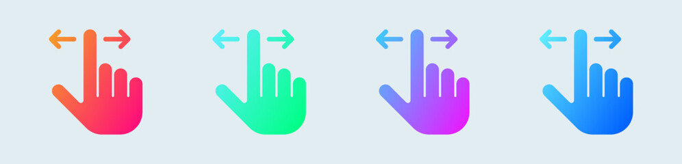 Gesture solid icon in gradient colors. Touch signs vector illustration.