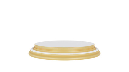 3d rendering podium display with gold color