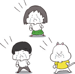 泣きながら大声で叫ぶセット