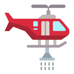 Firefighter Helicopter Flat Icon