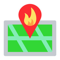 Fire Location Flat Icon