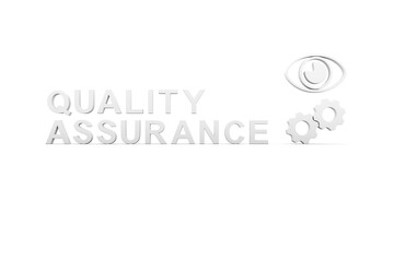 QUALITY ASSURANCE concept white background 3d render illustration
