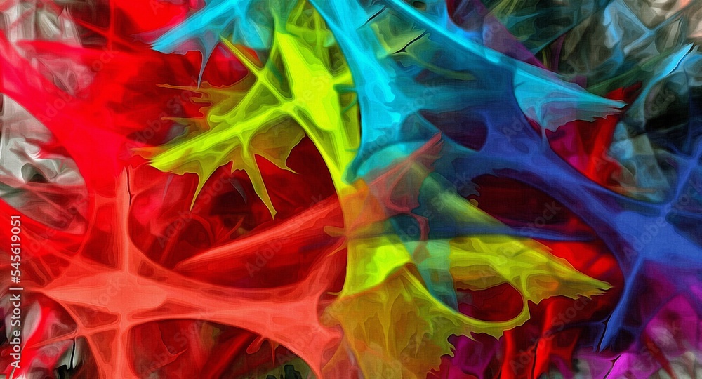 Aufkleber abstract illustration art color psychedelic fractal wavy spiral lines organic forms on the subject o