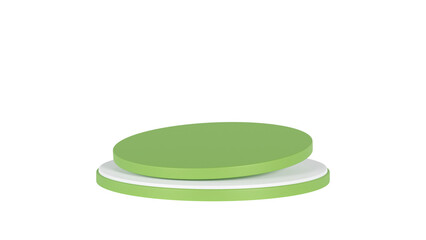 3d rendering podium display with green color