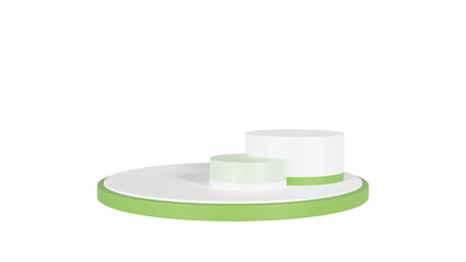 3d rendering podium display with green color