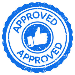 Web Blue Approved Rubber Stamp Seal with Grunge vector illustration