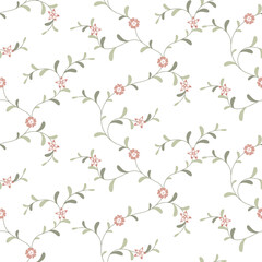 Fototapeta premium seamless pattern of flowers, branches and leaves