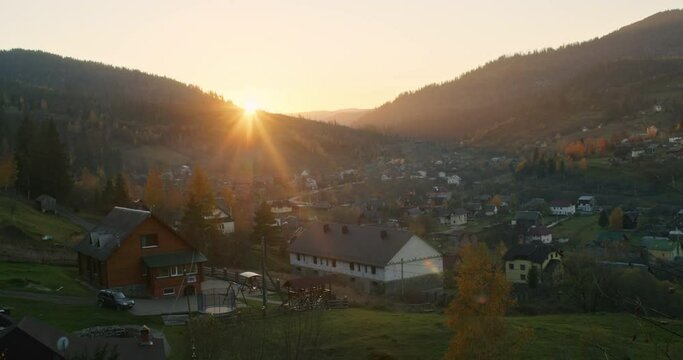 autumn carpathians, slavske, western ukraine, timelapse in the mountains, clouds and fog fly by quickly.
