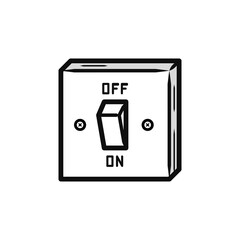 Electric light switch off and on button line drawing vector icon doodle illustration