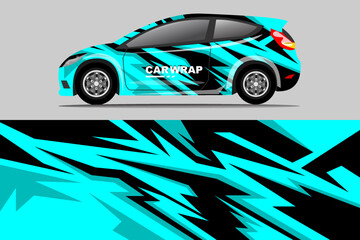 Car sticker wrap design. Graphic abstract line racing background kit design for rally car racing vehicle adventure and livery vector