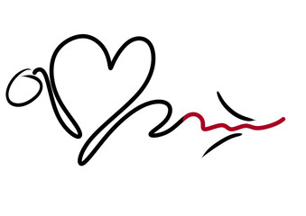 Line Art for Coccidiosis in chicken, love style concept for poultry intestine, location of lesions