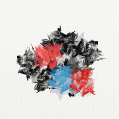 abstract psychedelic background from color chaotic blurred stains brush strokes of different sizes