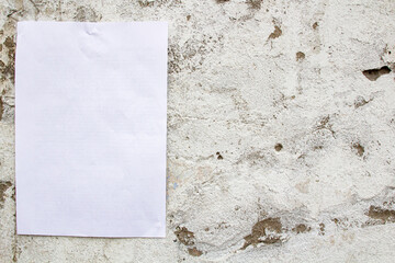 Stucco texture with paint residue, sheet of paper ad mockup, copy space