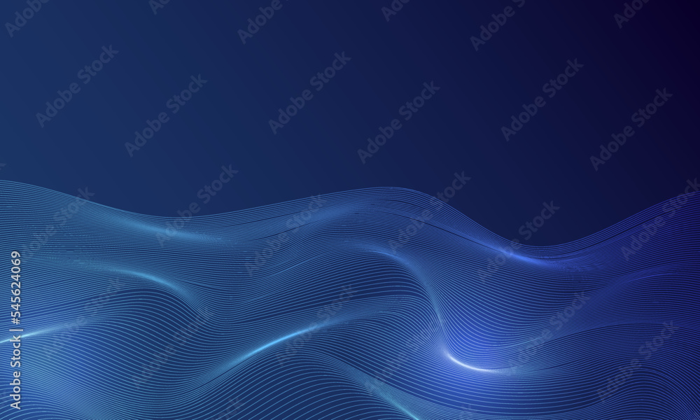 Aufkleber abstract particles wave blue is a wave of technology to send information to other places. it is the 