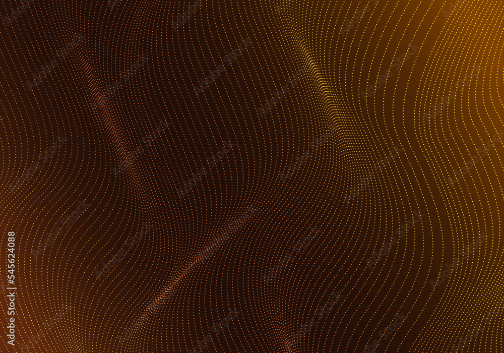 Poster abstract particles wave orange is a wave of technology to transmit data to another location. it is t
