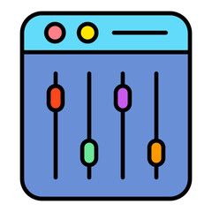 Mixer Filled Line Icon