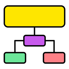 Hierarchical Structure Filled Line Icon